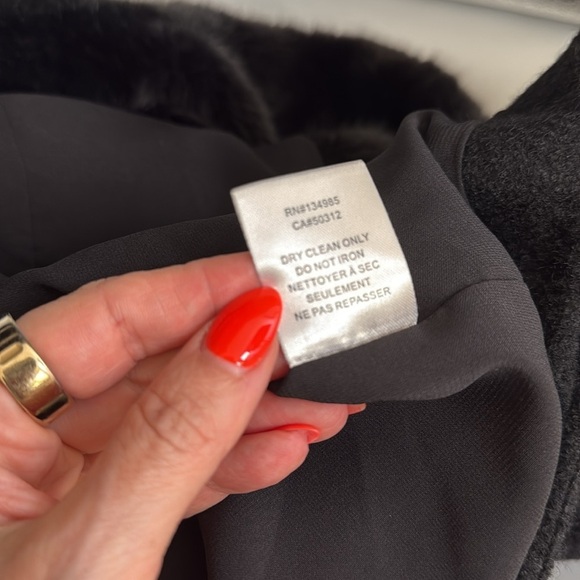 For Love And Lemons Black Faux Fur Trim Coat S - Picture 9 of 9